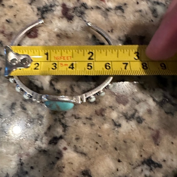 Like New Lucky Brand Turquoise and Silver Metal Cuff - Picture 7 of 7